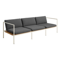 Dog Days Outdoor 3 Seat Sofa in Sunbrella Coal / White - Angle 3