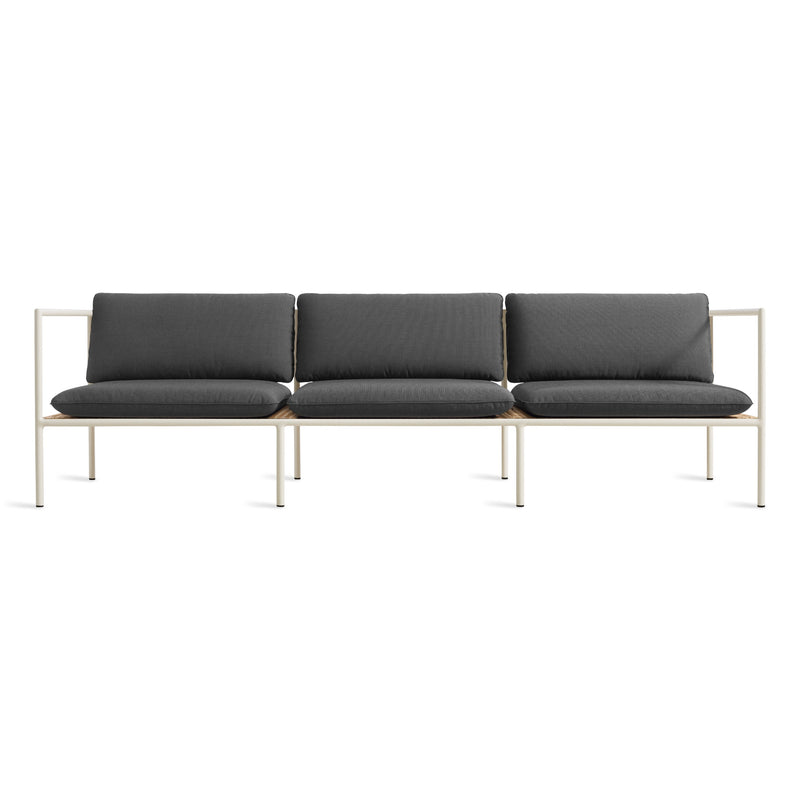 Dog Days Outdoor 3 Seat Sofa in Sunbrella Coal / White - Angle 1