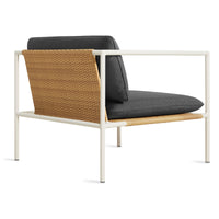 Dog Days Outdoor Lounge Chair in Sunbrella Coal / White - Angle 8