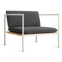 Dog Days Outdoor Lounge Chair in Sunbrella Coal / White - Angle 5