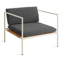 Dog Days Outdoor Lounge Chair in Sunbrella Coal / White - Angle 6