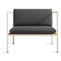Dog Days Outdoor Lounge Chair in Sunbrella Coal / White - Angle 1