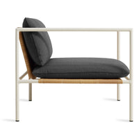 Dog Days Outdoor Lounge Chair in Sunbrella Coal / White - Angle 7