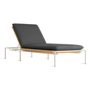 Dog Days Outdoor Sun Lounger in Sunbrella Coal / White - Angle 1