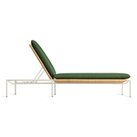 Dog Days Outdoor Sun Lounger in Sunbrella Ivy / White - Angle 4