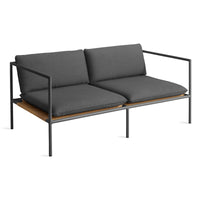 Dog Days Outdoor 2 Seat Sofa in Sunbrella Coal - Angle 3
