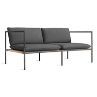 Dog Days Outdoor 2 Seat Sofa in Sunbrella Coal - Angle 2