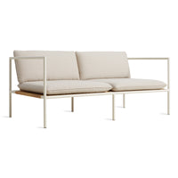 Dog Days Outdoor 2 Seat Sofa in Sunbrella Linen / White - Angle 5