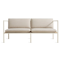 Dog Days Outdoor 2 Seat Sofa in Sunbrella Linen / White - Angle 1
