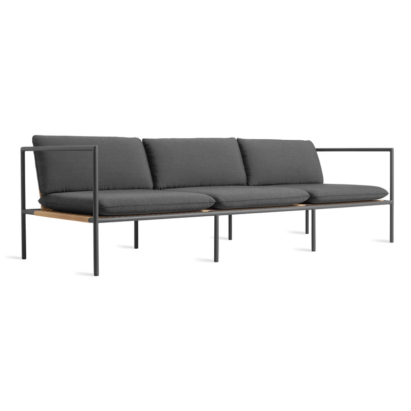 Dog Days Outdoor 3 Seat Sofa in Sunbrella Coal / Charcoal - Angle 2