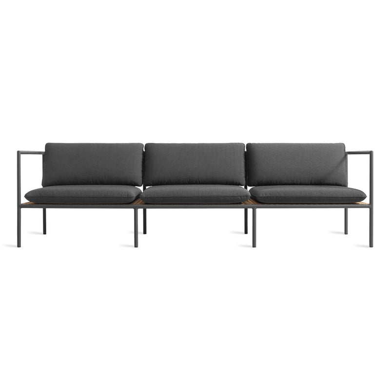 Dog Days Outdoor 3 Seat Sofa in Sunbrella Coal / Charcoal - Angle 1