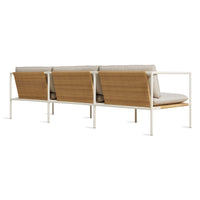 Dog Days Outdoor 3 Seat Sofa in Sunbrella Linen / White - Angle 5