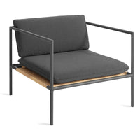 Dog Days Outdoor Lounge Chair in Sunbrella Coal / Charcoal - Angle 6