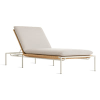 Dog Days Outdoor Sun Lounger in Sunbrella Linen / White - Angle 1