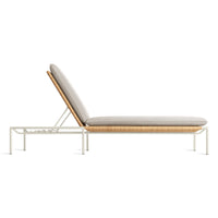 Dog Days Outdoor Sun Lounger in Sunbrella Linen / White - Angle 4