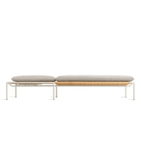 Dog Days Outdoor Sun Lounger in Sunbrella Linen / White - Angle 5