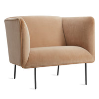 Dandy Lounge Chair in Camel Velvet - Angle 4