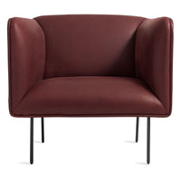Dandy Lounge Chair in Oxblood Leather - Angle 1