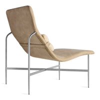 Deep Thoughts Leather Lounge Chair in Stone Leather - Angle 4