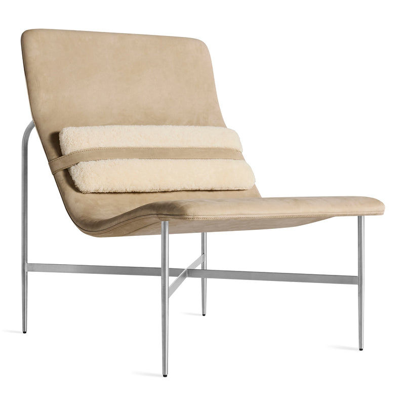 Deep Thoughts Leather Lounge Chair in Stone Leather - Angle 2