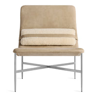 Deep Thoughts Leather Lounge Chair in Stone Leather - Angle 1