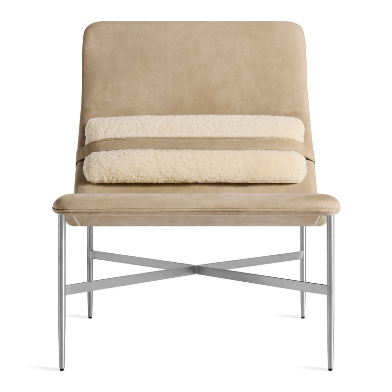 Deep Thoughts Leather Lounge Chair in Stone Leather - Angle 1