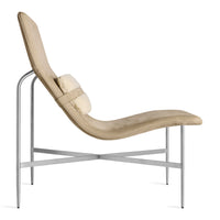 Deep Thoughts Leather Lounge Chair in Stone Leather - Angle 3
