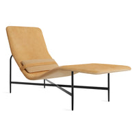 Deep Thoughts Leather Chaise in Camel Leather - Angle 1