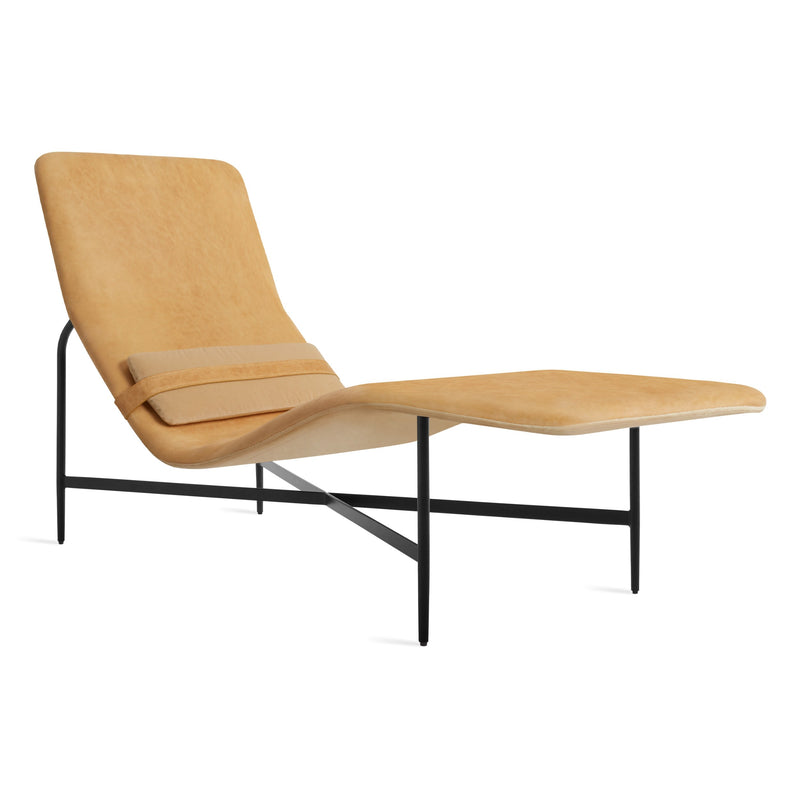 Deep Thoughts Leather Chaise in Camel Leather - Angle 1
