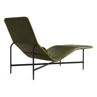 Deep Thoughts Leather Chaise in Loden Green Leather - Angle 11