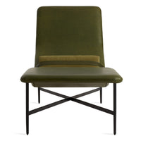 Deep Thoughts Leather Chaise in Loden Green Leather - Angle 8