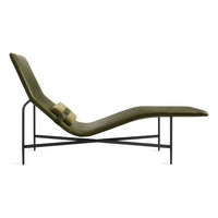 Deep Thoughts Leather Chaise in Loden Green Leather - Angle 9
