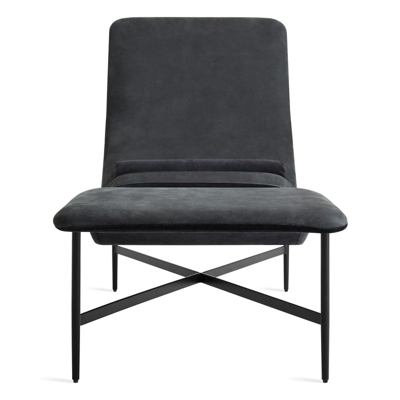 Deep Thoughts Leather Chaise in Ink Leather