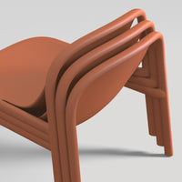 Decade Lounge Chair in Tomato - Angle 12
