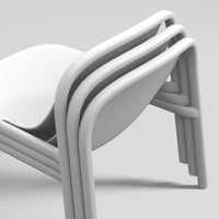 Decade Lounge Chair in White - Angle 11