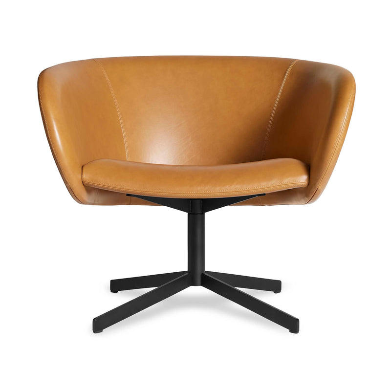 Close Encounter Swivel Lounge Chair in Canyon Leather