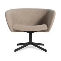 Close Encounter Swivel Lounge Chair in Elora Oatmeal - Angle 1