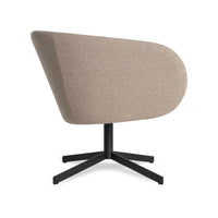 Close Encounter Swivel Lounge Chair in Elora Oatmeal - Angle 7