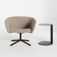 Close Encounter Swivel Lounge Chair in Elora Oatmeal - Angle 4