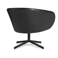 Close Encounter Swivel Lounge Chair in Onyx Leather - Angle 8