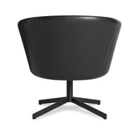 Close Encounter Swivel Lounge Chair in Onyx Leather - Angle 9