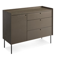 Peek 1 Door / 3 Drawer Credenza in Dark Olive - Angle 7