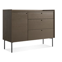 Peek 1 Door / 3 Drawer Credenza in Dark Olive - Angle 5