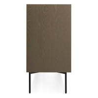 Peek 1 Door / 3 Drawer Credenza in Dark Olive - Angle 8