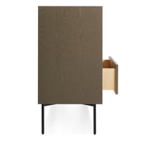 Peek 1 Door / 3 Drawer Credenza in Dark Olive - Angle 9