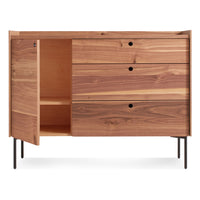 Peek 1 Door / 3 Drawer Credenza in Rustic Walnut - Angle 4