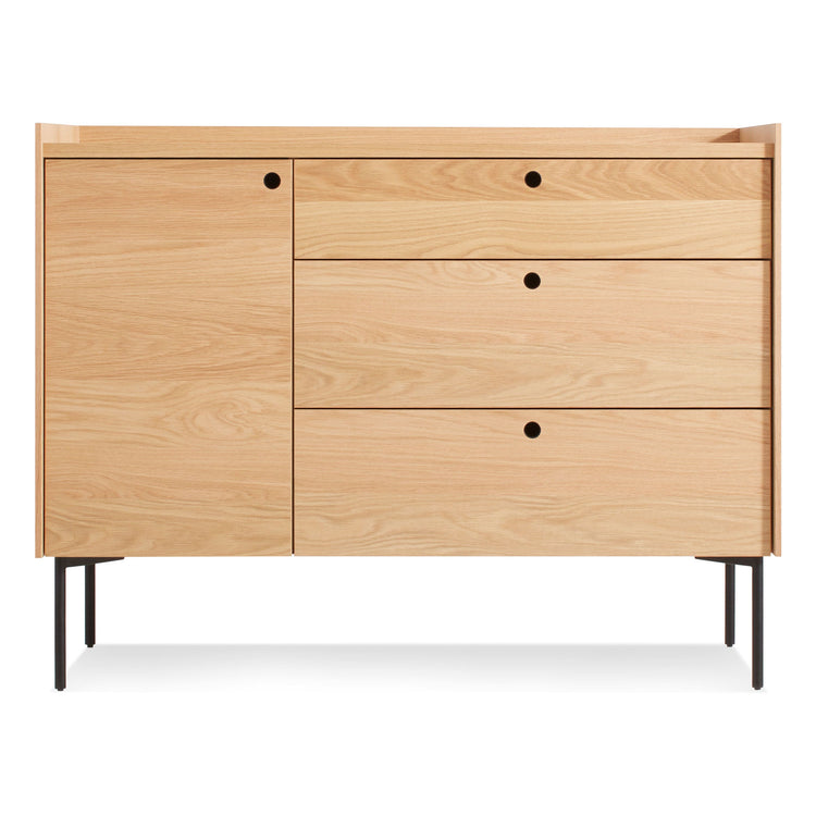 blu dot peek dresser Blu Dot | Peek 1 Door 3 Drawer Credenza | White Oak