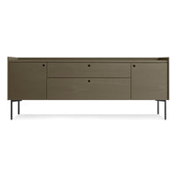 Peek 2 Door / 2 Drawer Console in Dark Olive - Angle 1