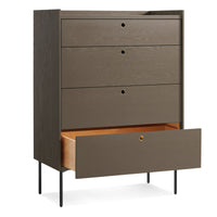 Peek 4 Drawer Dresser in Dark Olive - Angle 4