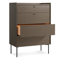 Peek 4 Drawer Dresser in Dark Olive - Angle 3